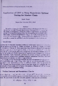 Application of LDT tomany hypotheses optimal testing for Markov Chain