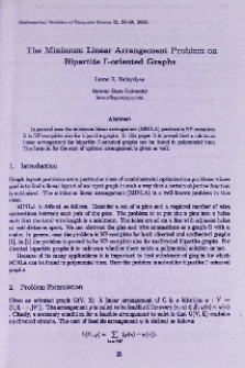 The minimum linear arrangement problem on bipartite Г-oriented graphs