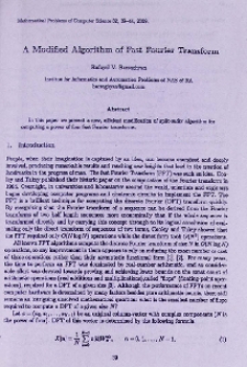 A modified algorithm of fast Fourier transform