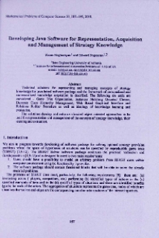 Developing java software for representation, acquisition and management of strategy knowledge