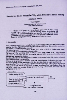 Developing game model for migration process of static timing analysis tools