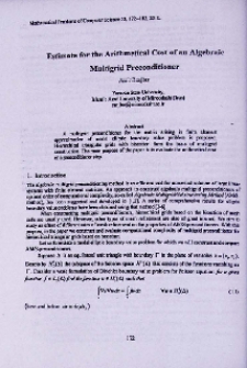 Estimate for the arithmetical cost of an algebraic multigrid preconditioner