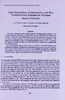 Data encryption, authentication and key predistribution schemes for wireless sensor networks