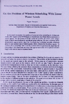 On the problem of wireless scheduling with linear power levels