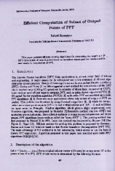 Efficient computation of subset of output points of FFT