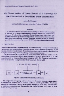 On computation of lower bound of E capacity for the channel with two-sided state information