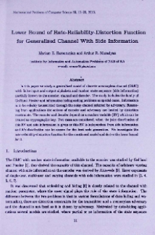 Lower bound of rate-reliability - distortion function for generalized channel with side information