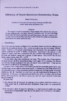 Efficiency of depth-restricted substitution rules