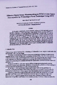 Effective digital image watermarking in YCbCr color space accompanied by presenting a novel technique using DWT