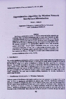 Approximation algorithm for wireless network interference minimization