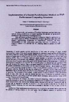 Implementation of a search parallelization method on high performance computing structures