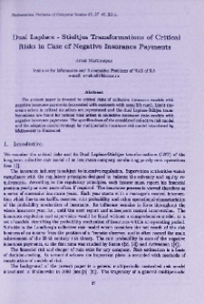 Dual Laplace-Stieltjes transformations of critical risks in case of negative insurance payments