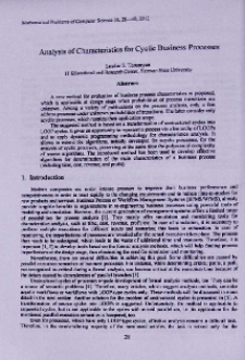 Analysis of characteristics for cyclic business processes