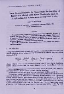 New representation for non ruin probability of insurance model with rent contracts and its application for assessment of critical risks