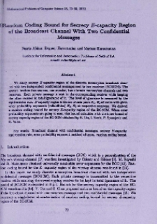 Random coding bound for secrecy E-capacity region of the broadcast channel with two confidential messages