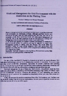 Workload management for Grid environment with the restriction on the waiting time