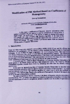 Modification of FSE method based on coefficients of homogeneity