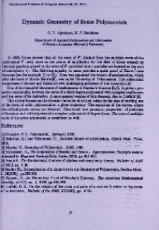Dynamic geometry of some polynomials