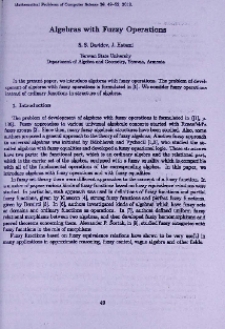 Algebras with fuzzy operations