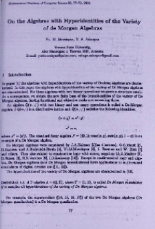 On the algebras with hyperidentities of the variety of de Morgan Algebras.