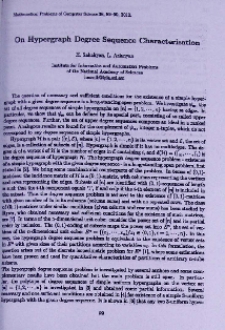 On hypergraph degree sequence characterisation