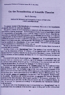 On the formalization of scientific theories