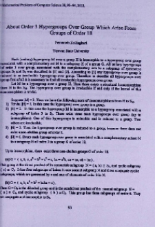 About order 3 hypergroups over group which arise from groups of order 18