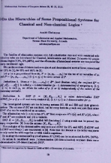 On the hierarchies of some propositional systems for classical and non-classical logics