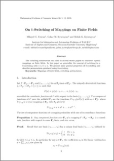 On k-swirching of mappings on finite fields