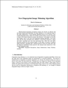 New fingerprint image thinning algorithm