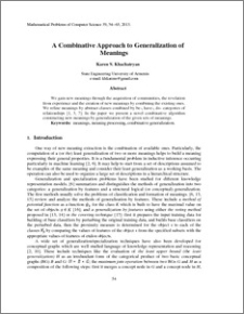 Combinative approach to generalization of meanings