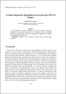 A clutter reduction algorithm in non-coherent LFM CW radars