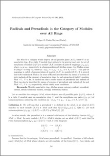 Radicals and preradicals in the category of modules over all rings