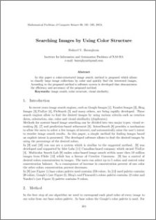 Searching images by using color structure
