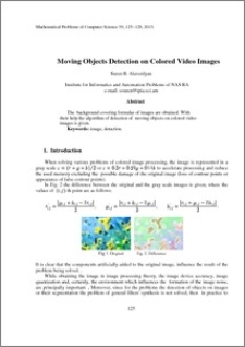Moving object detection on colored video images