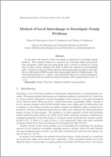 Method of local interchange to investigate Gossip problems