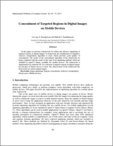 Concealment of targeted regions in digital images on mobile devices