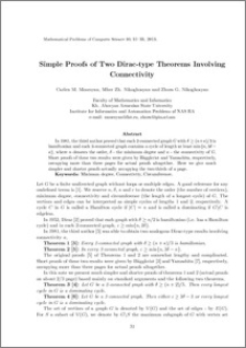 Simple proofs of two Dirac-type theorems involving connectivity