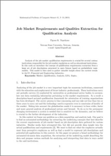 Job market requirements and qualities extraction for qualification analysis