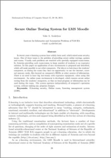 Secure online testing system for LMS moodle