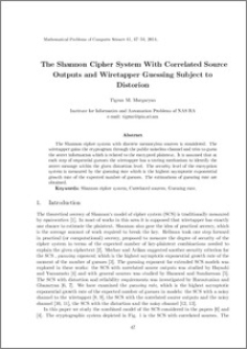 The shannon cipher system with correlated source outputs and wiretapper guessing subject to distorion