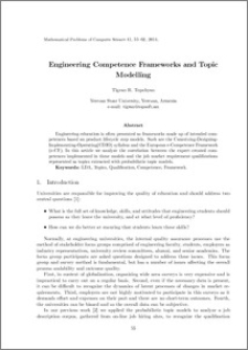Engineering competence frameworks and topic modelling
