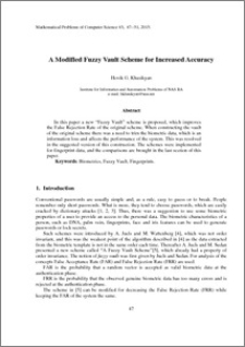A Modified Fuzzy Vault Scheme for Increased Accuracy