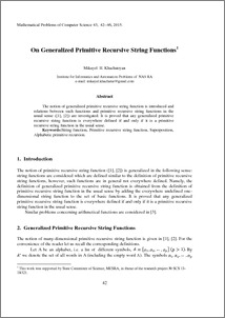 On Generalized Primitive Recursive String Functions