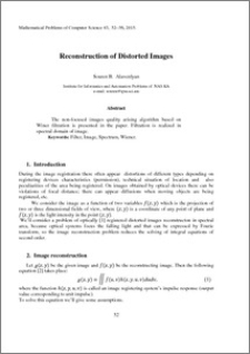 Reconstruction of Distorted Images