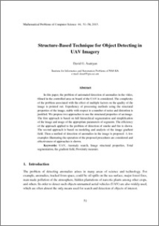 Structure-Based Technique for Object Detecting in UAV Imagery