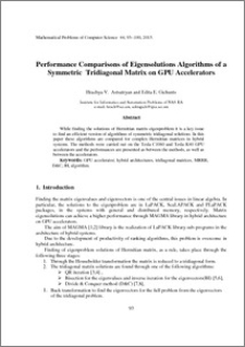 Performance Comparisons of Eigensolutions Algorithms of a Symmetric Tridiagonal Matrix on GPU Accelerators