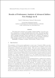 Results of Performance Analysis of Advanced Inftheo New Package for R