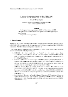 Linear Cryptanalysis of SAFER-256
