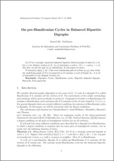 On pre-Hamiltonian Cycles in Balanced Bipartite Digraphs